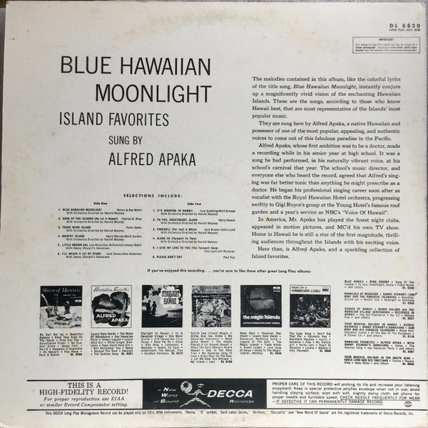 Alfred Apaka – Blue Hawaiian Moonlight Island Favorites Alfred Apaka – Blue Hawaiian Moonlight Island Favorites