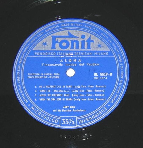 Andy Iona And His Hawaiian Troubadours – Aloha Andy Iona And His Hawaiian Troubadours – Aloha
