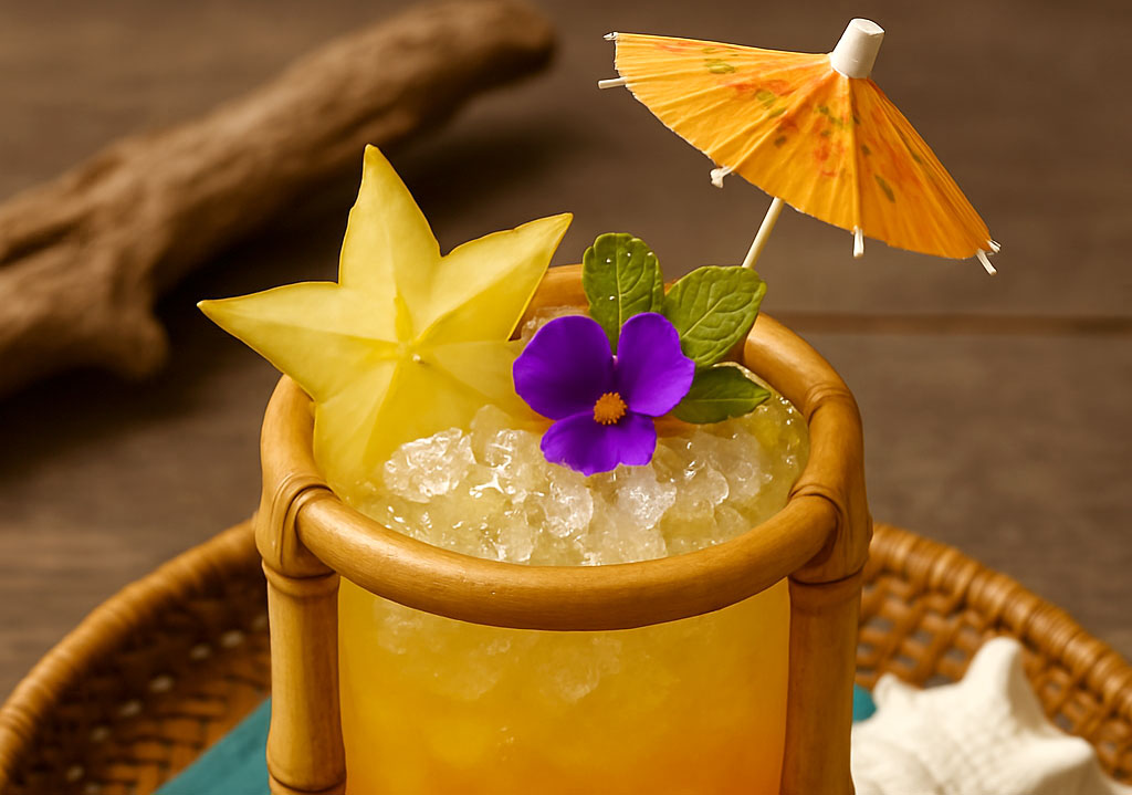 Starfruit Lagoon Cooler Mocktail - Exotic Tiki Island