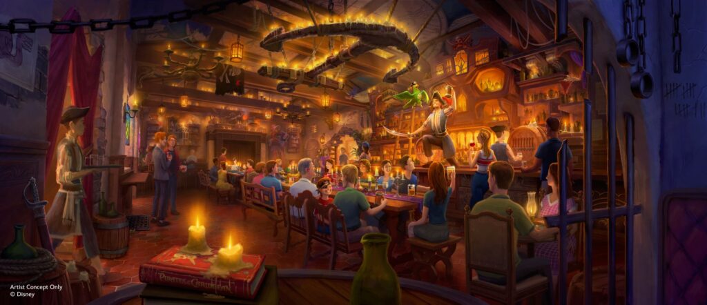 Disney's Beak and Barrel Pirate themed tavern at the Magic Kingdom in Walt Disney World