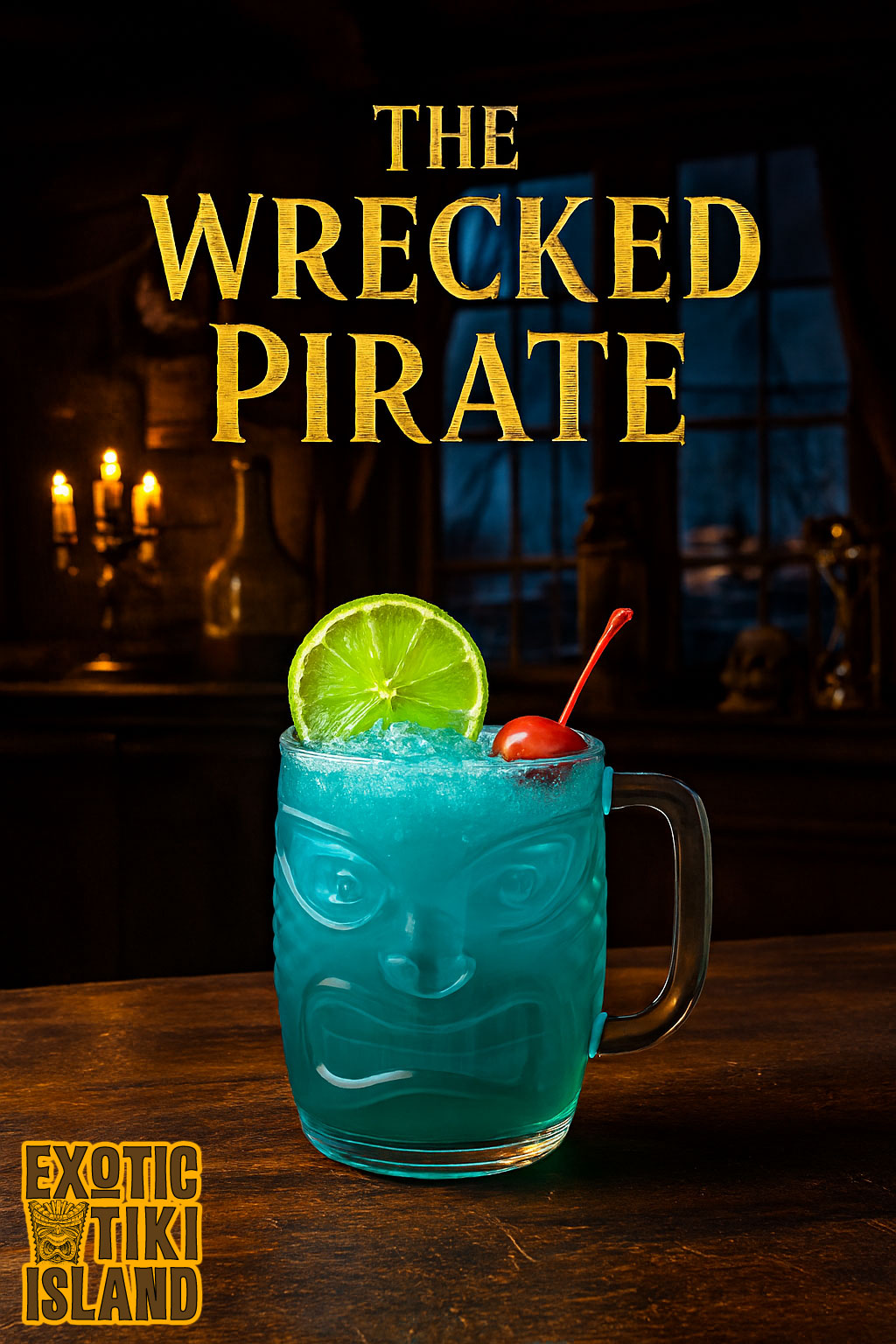 Wrecked Pirate Cocktail - Exotic Tiki Island Wrecked Pirate Cocktail - Exotic Tiki Island