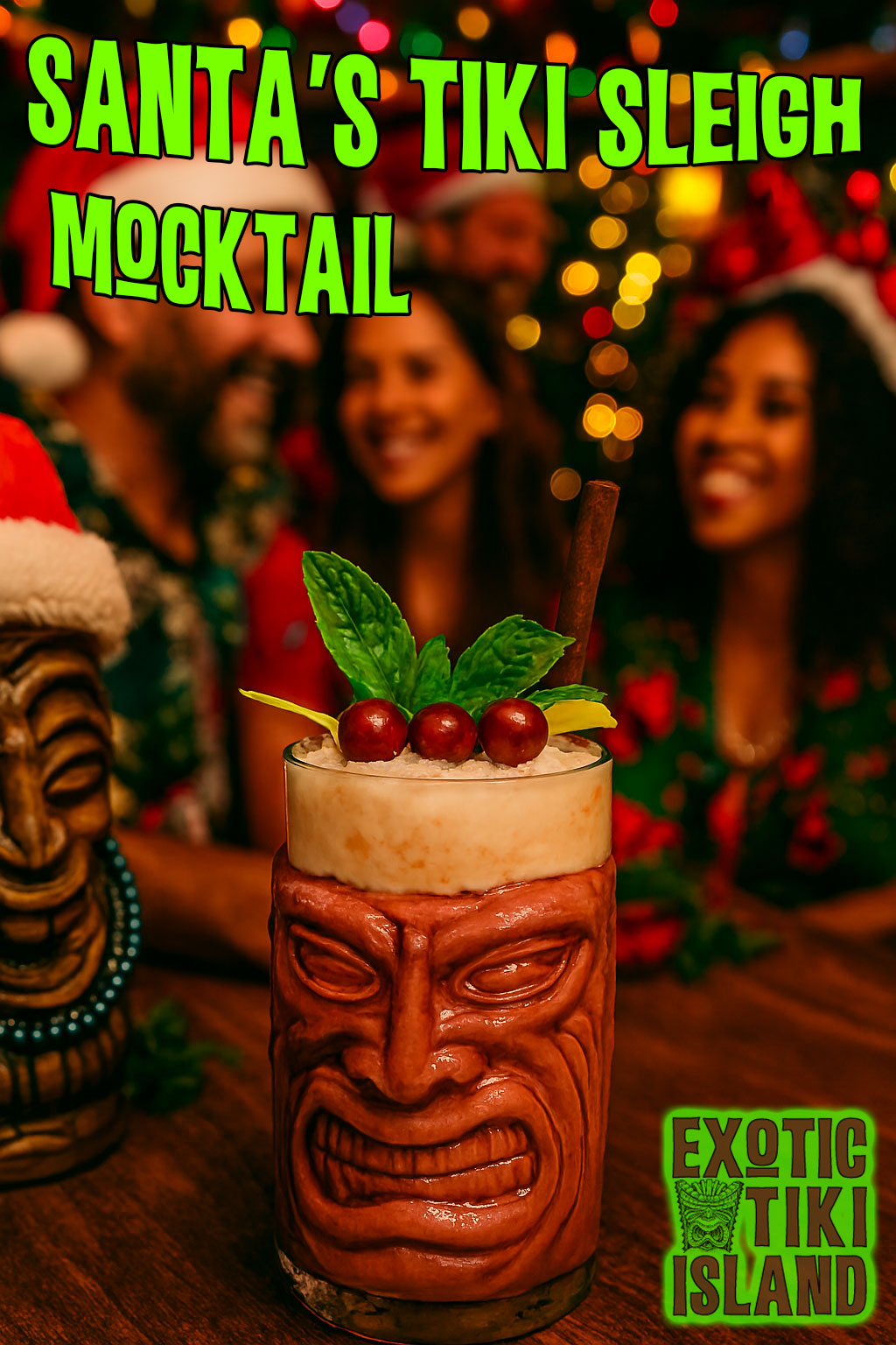 Santa's Tiki Sleigh Mocktail - Exotic Tiki Island Santa's Tiki Sleigh Mocktail - Exotic Tiki Island