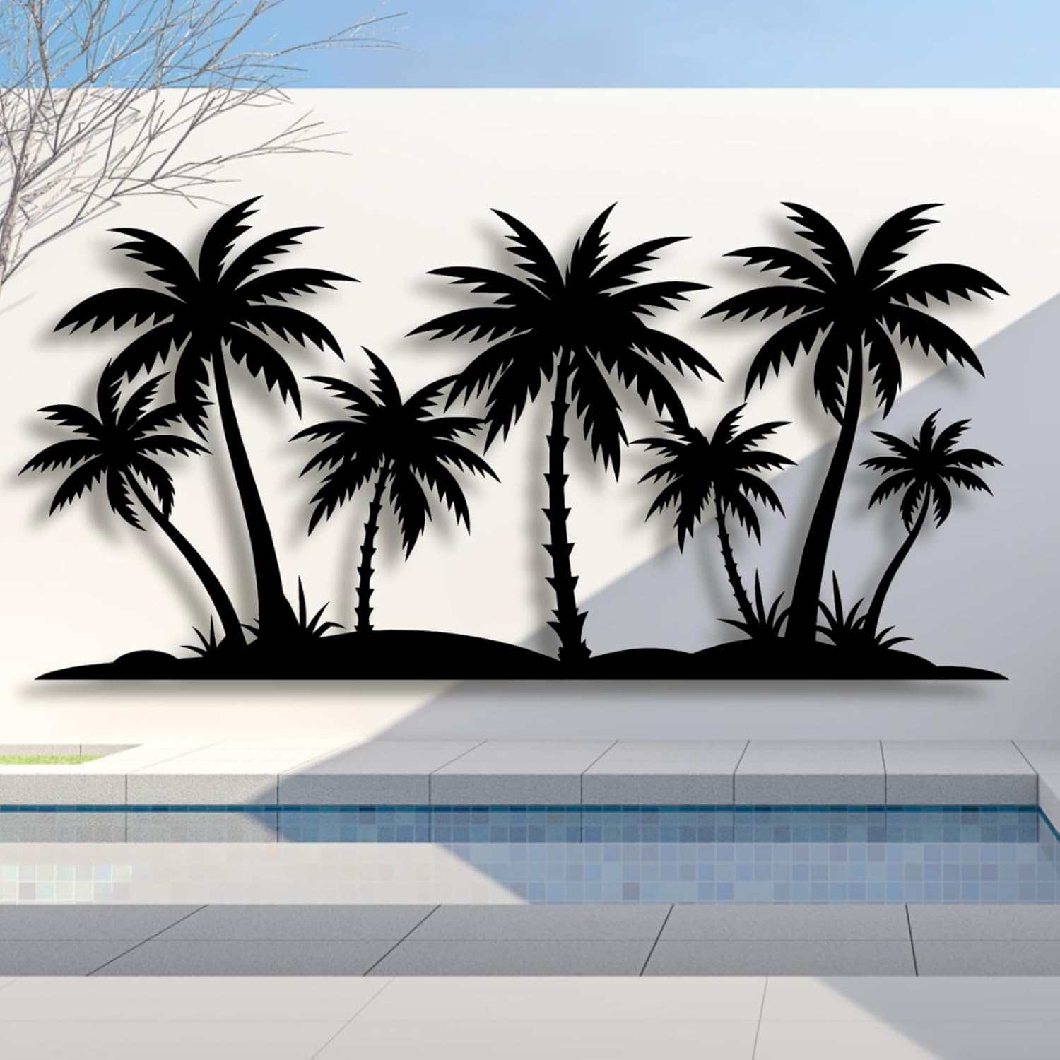  Lunwall Metal Palm Tree Wall Art, Tropical Beach Decor, 41