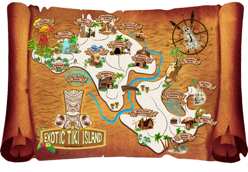The official map of Exotic Tiki Island