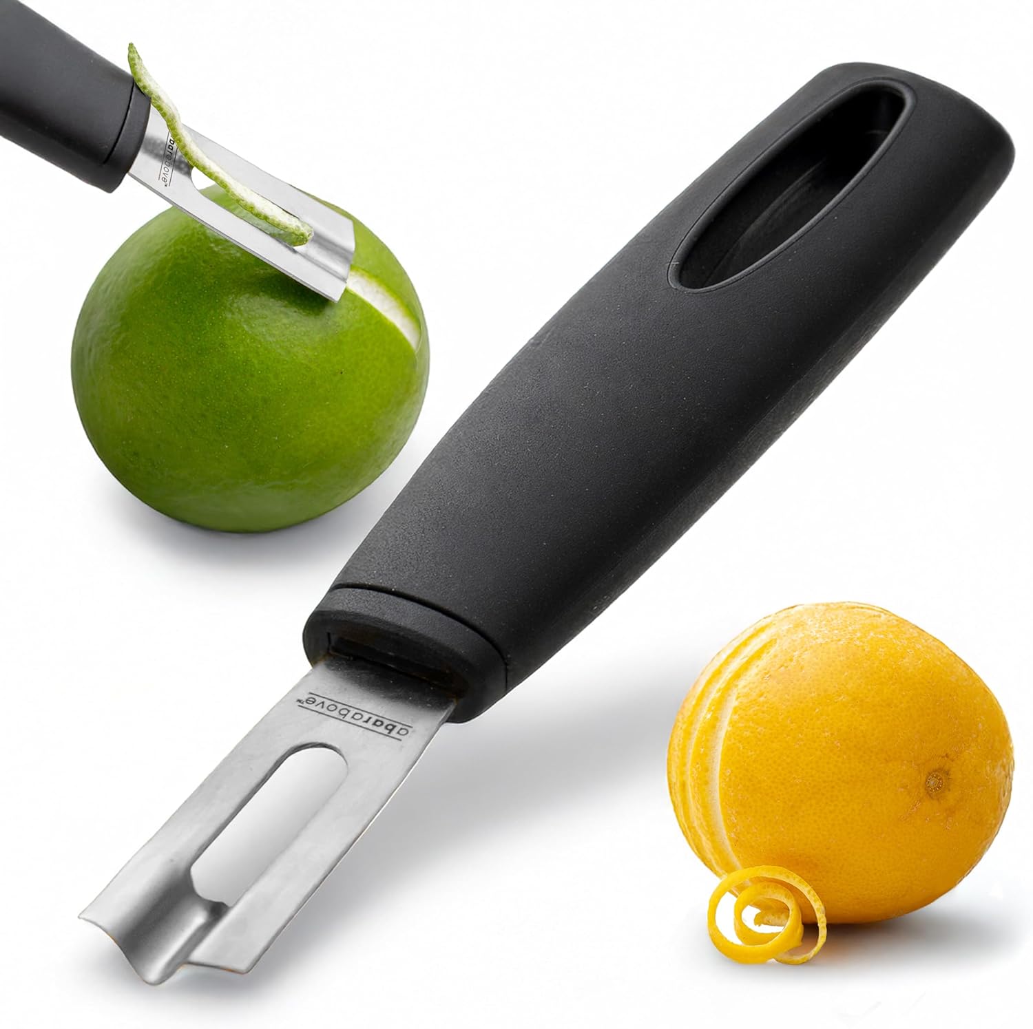 A Bar Above Stainless Steel Channel Knife – Chef‑Grade Citrus Zester & Garnish Tool with Non‑Slip Black Handle A Bar Above Stainless Steel Channel Knife – Chef‑Grade Citrus Zester & Garnish Tool with Non‑Slip Black Handle