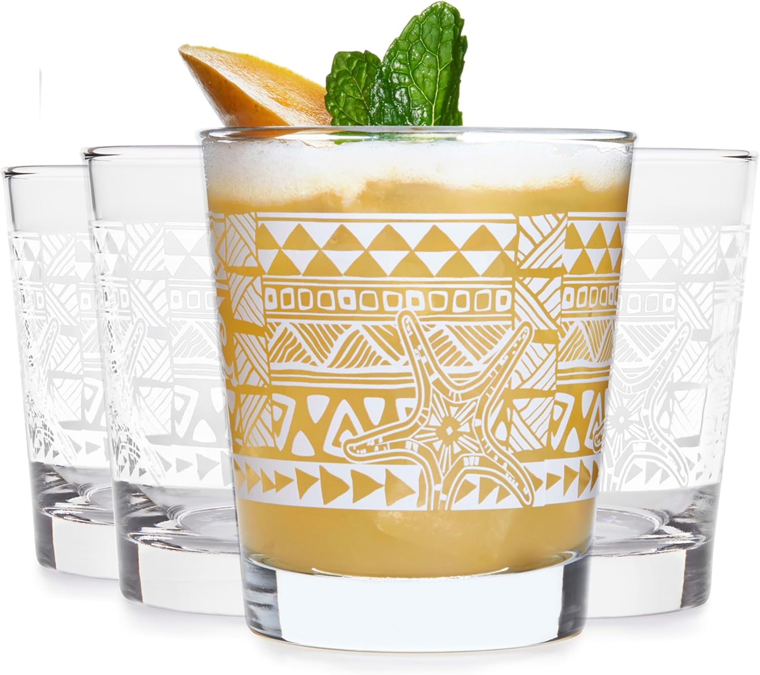 Libbey Tiki Rocks Glasses – Set of 4 Vintage‑Style 13oz Tumblers with White Tiki Design by Daniele Dalla Pola Libbey Tiki Rocks Glasses – Set of 4 Vintage‑Style 13oz Tumblers with White Tiki Design by Daniele Dalla Pola