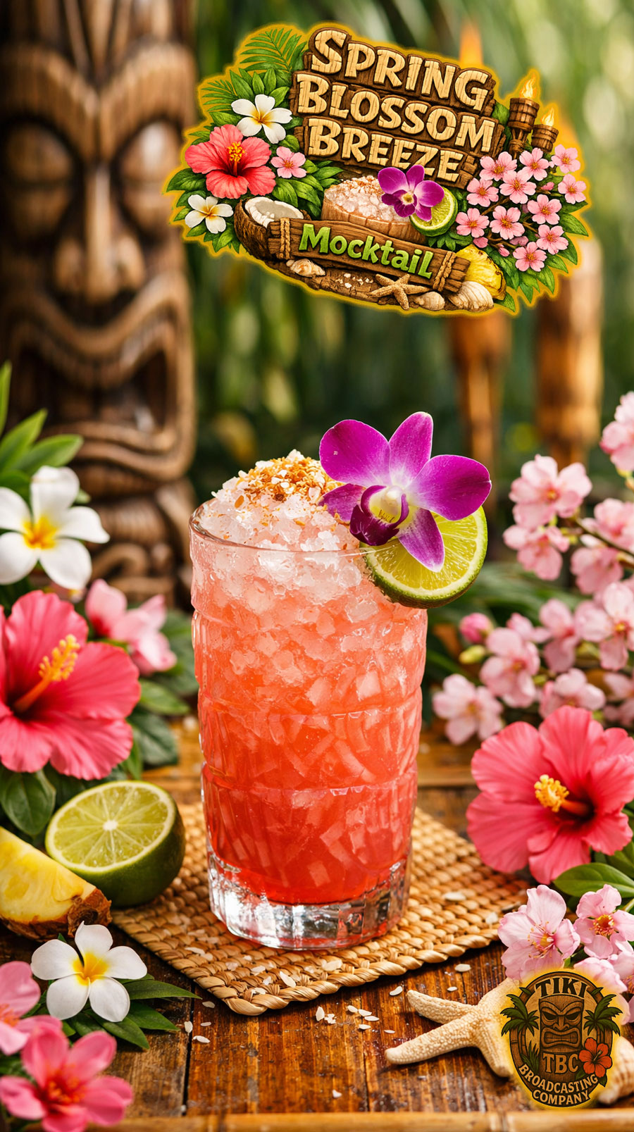 Spring Blossom Breeze Mocktail - Exotic Tiki Island Spring Blossom Breeze Mocktail - Exotic Tiki Island
